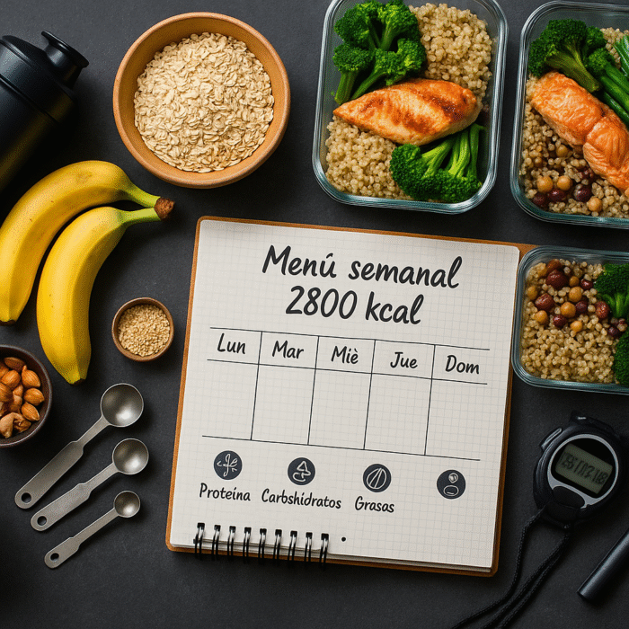 Dieta 2800 calorías: menú semanal (7 días) y guía práctica